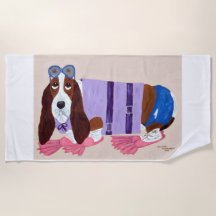 Basset Hound mit Schwimmflossen