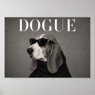 Basset Hound Mode Hund Kunst Druck Poster