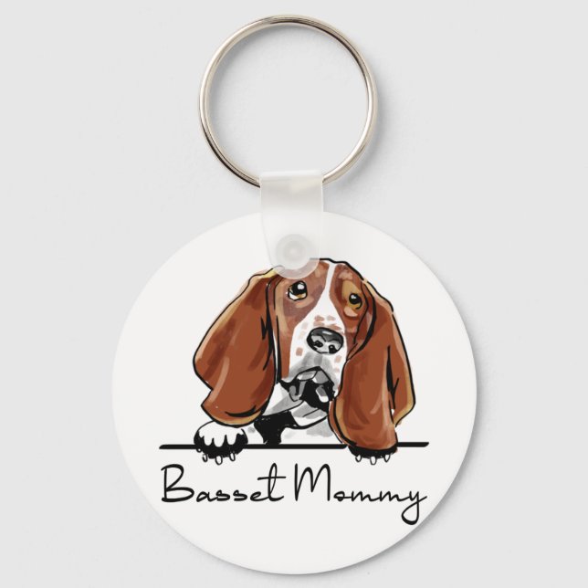 Basset Hound Mommy Schlüsselanhänger (Vorderseite)