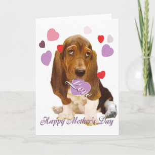 Basset Hound Mothe's Day Karte