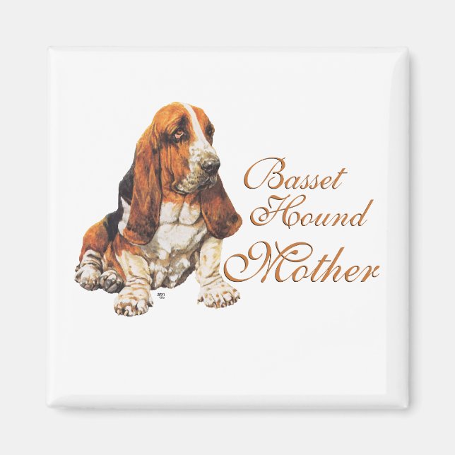 Basset Hound Muttertag Magnet (Vorne)