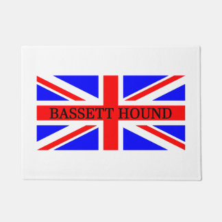 Basset Hound Name auf Flagge Fußmatte