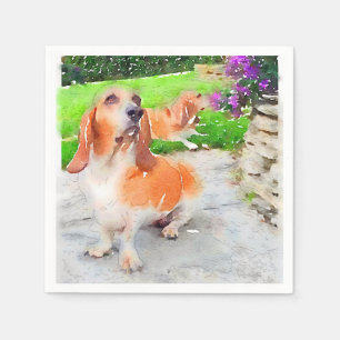 Basset Hound Napkins Serviette
