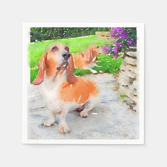 Basset Hound Napkins Serviette (Vorderseite)