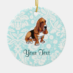 Basset Hound; Niedlich Keramik Ornament