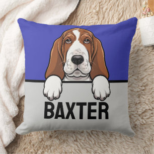 Basset Hound Niedlicher Personalisierter Welpenhun Kissen