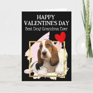 Basset Hound Oma personalisierte Valentinstagskart Feiertagskarte