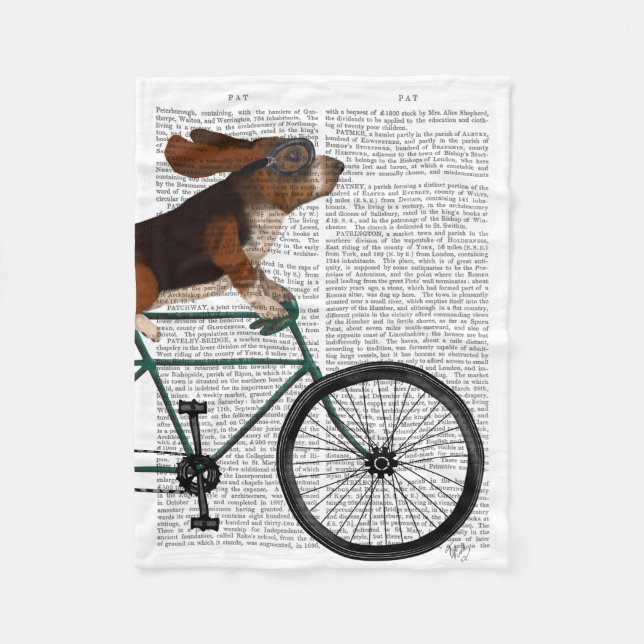 Basset Hound on Bicycle Fleecedecke (Vorderseite)