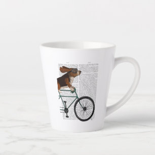 Basset Hound on Bicycle Milchtasse