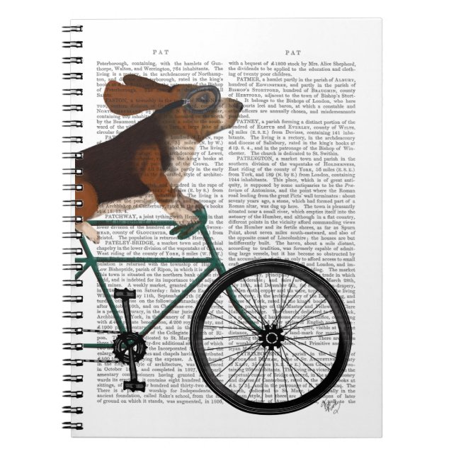 Basset Hound on Bicycle Notizblock (Vorderseite)
