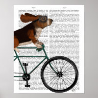Basset Hound on Bicycle