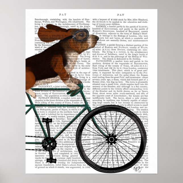 Basset Hound on Bicycle Poster (Vorne)