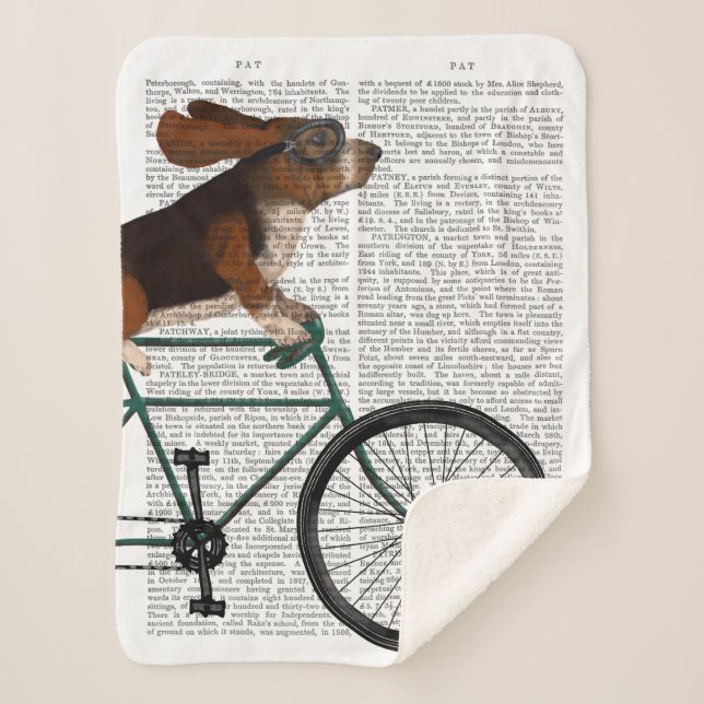 Basset Hound on Bicycle Sherpadecke (Vorderseite)