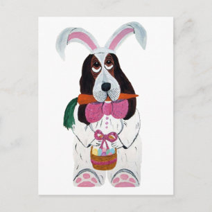 Basset Hound Osterhase Feiertagspostkarte