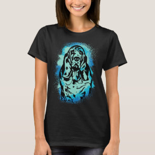 Basset Hound Paint Blue Design Dog Mama Vater T-Shirt