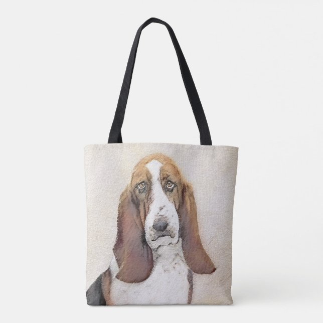 Basset Hound Painting - Niedliche Original Hunde K (Rückseite)