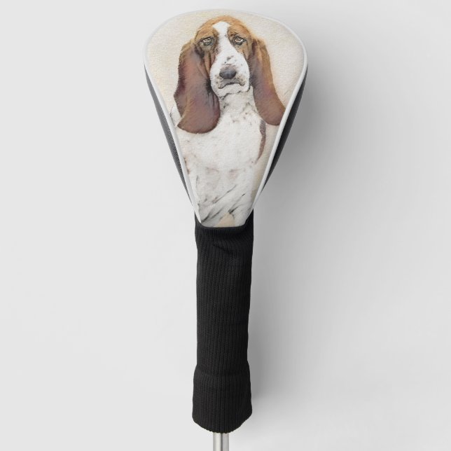 Basset Hound Painting - Niedliche Original Hunde K Golf Headcover (Vorderseite)