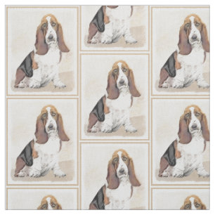 Basset Hound Painting - Niedliche Original Hunde K Stoff