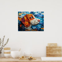 Basset Hound Paper Quilling Art Dog Portrait
