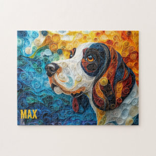 Basset Hound Paper Quilling Art Dog Portrait Puzzle