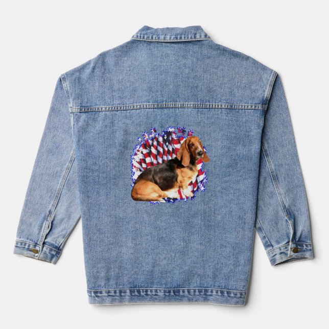 Basset Hound Patriot Jeansjacke (Rückseite)