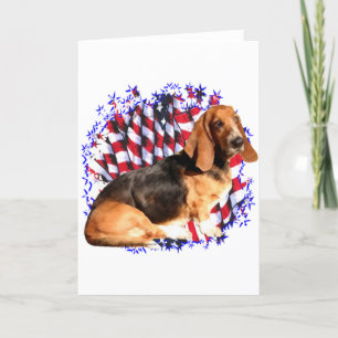 Basset Hound Patriot Karte