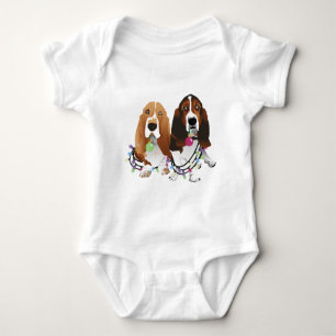 Basset Hound Peace Liebe Freude Weihnachtsdesign Baby Strampler