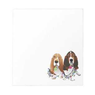 Basset Hound Peace Liebe Freude Weihnachtsdesign Notizblock