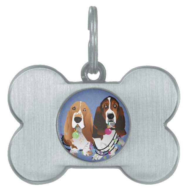 Basset Hound Peace Liebe Freude Weihnachtsdesign Tiermarke (Vorderseite)