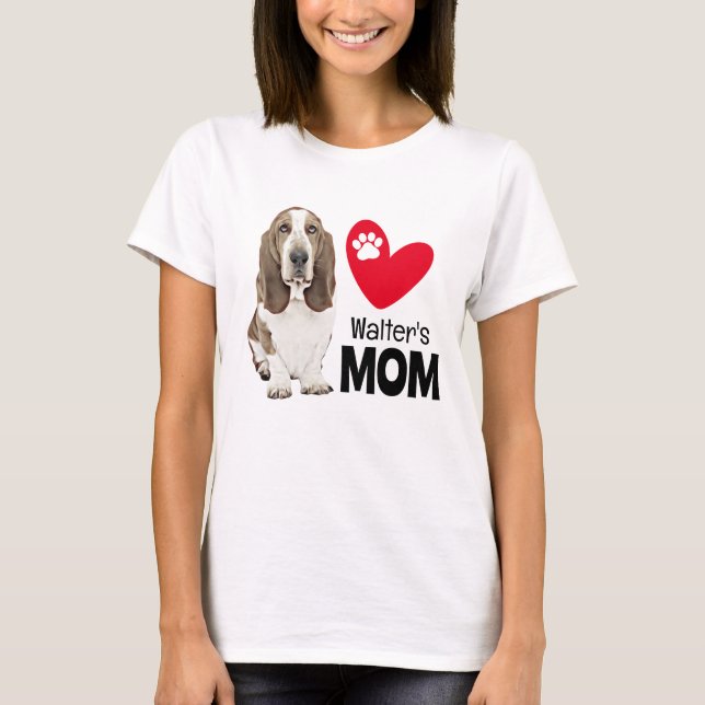 Basset Hound Personalisiert Mama T - Shirt (Vorderseite)