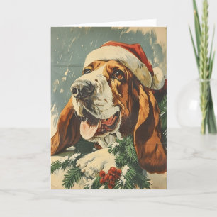 Basset Hound personalisierter Jahrgang Weihnachten