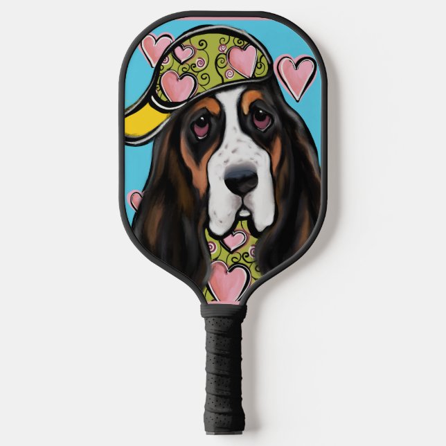 Basset Hound Pickleball Schläger (Vorderseite)