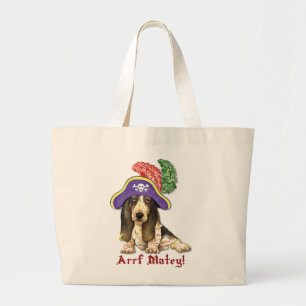 Basset Hound Pirate Jumbo Stoffbeutel