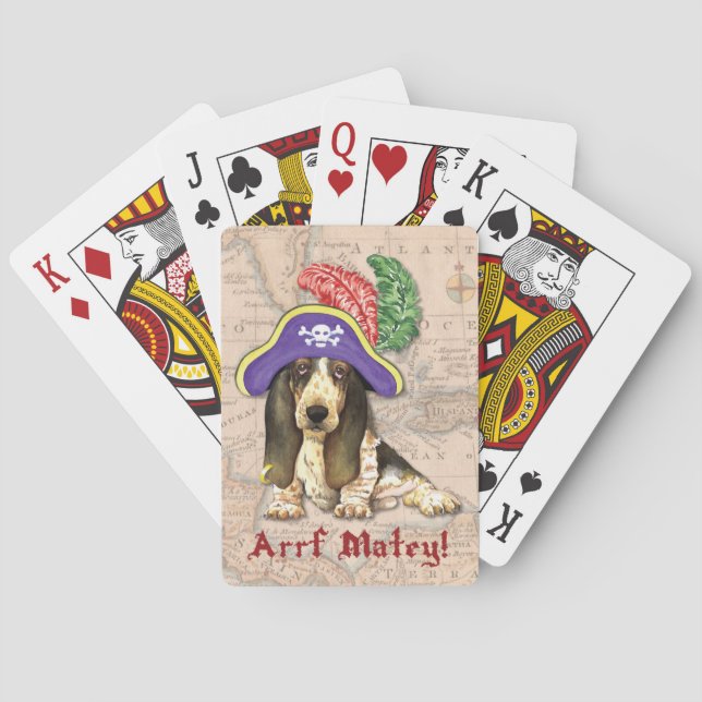 Basset Hound Pirate Spielkarten (Rückseite)