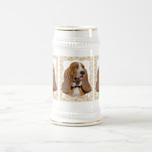 Basset Hound Portrait Stein Bierglas