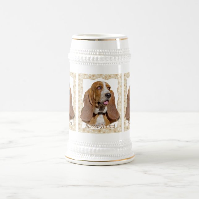 Basset Hound Portrait Stein Bierglas (Mittel)