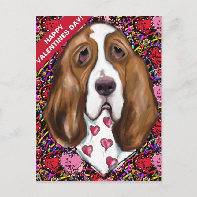 Basset Hound Postkarte (Vorderseite)