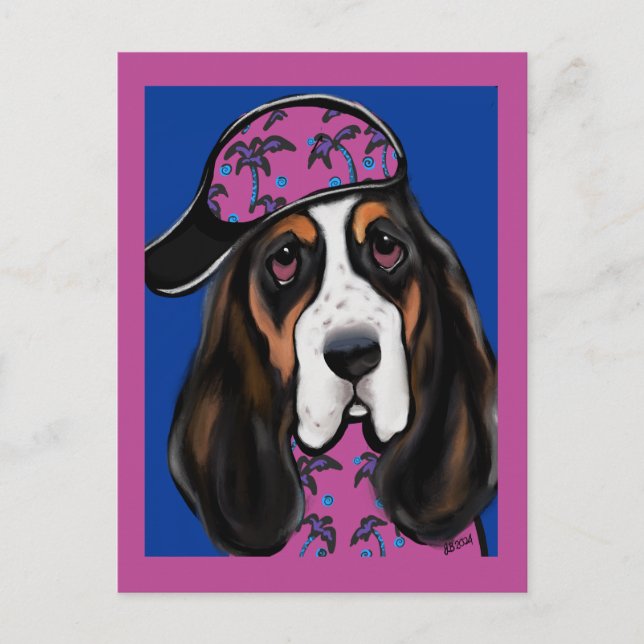 Basset Hound Postkarte (Vorderseite)