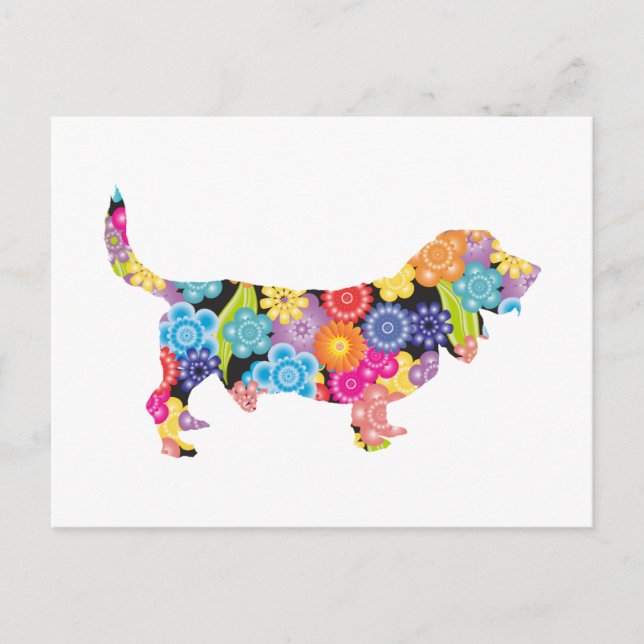 Basset Hound Postkarte (Vorderseite)