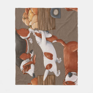Basset Hound Pumpkin Harvest Pattern Fleecedecke