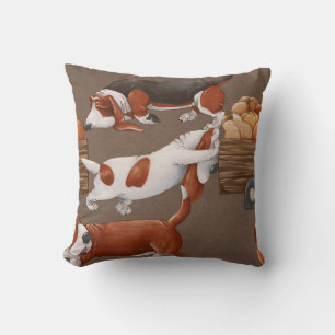 Basset Hound Pumpkin Harvest Pattern Kissen