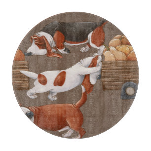 Basset Hound Pumpkin Harvest Pattern Schneidebrett
