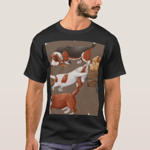 Basset Hound Pumpkin Harvest Pattern T-Shirt