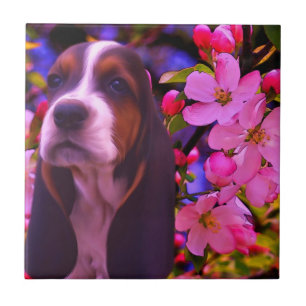 Basset Hound Puppy Dog Art Fliese