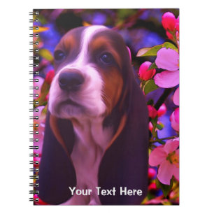 Basset Hound Puppy Fantasy Dog Art Notebook Notizblock