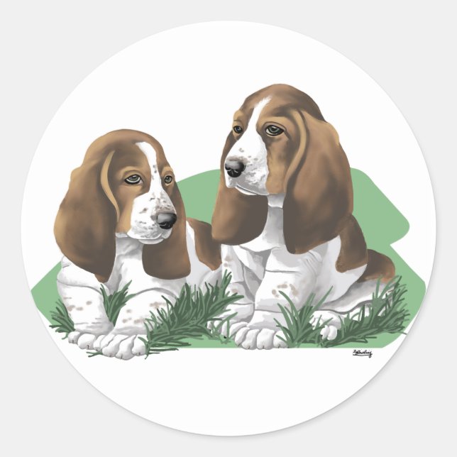 Basset Hound Puppy Sticker (Vorderseite)