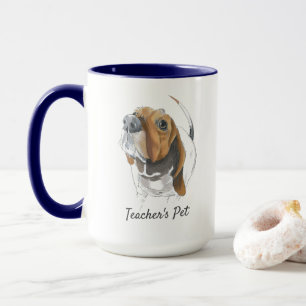 Basset Hound Realistisches Original Zeichnend indi Tasse
