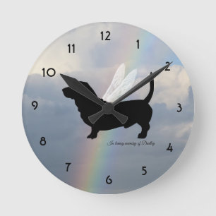 Basset Hound Remembrance Wall Clock Runde Wanduhr