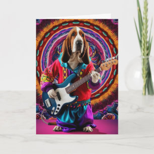 Basset Hound Rock Star Card Karte