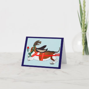 Basset Hound Rudolph das rotnasige Rentier Einladung